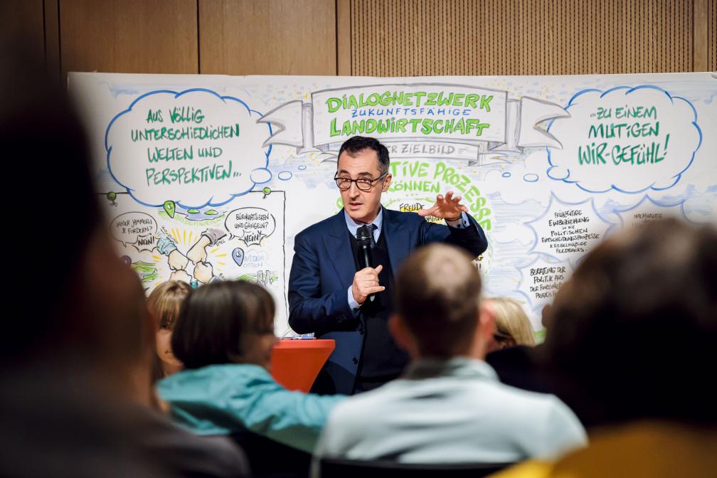 Cem Özdemir vor dem entwickelten Zielbild
