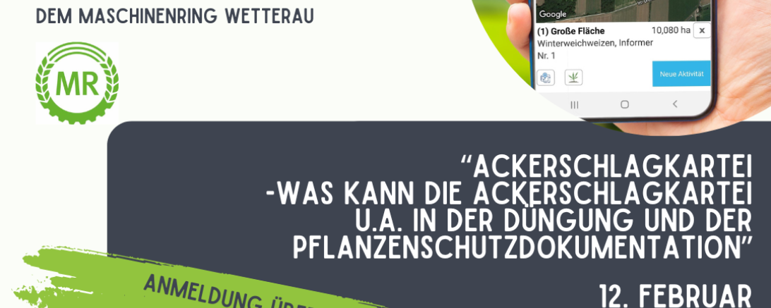 Was kann die Ackerschlagkartei - Onlineseminar am 12.02.2026, 14 Uhr