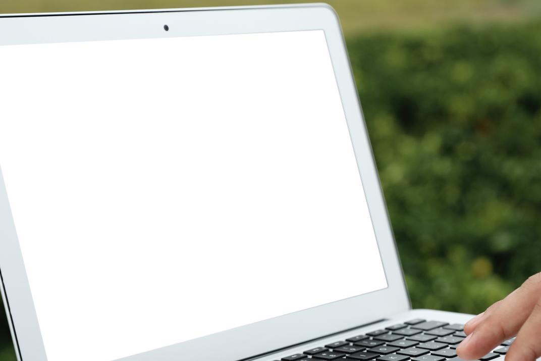 Laptop Feld Mensch
